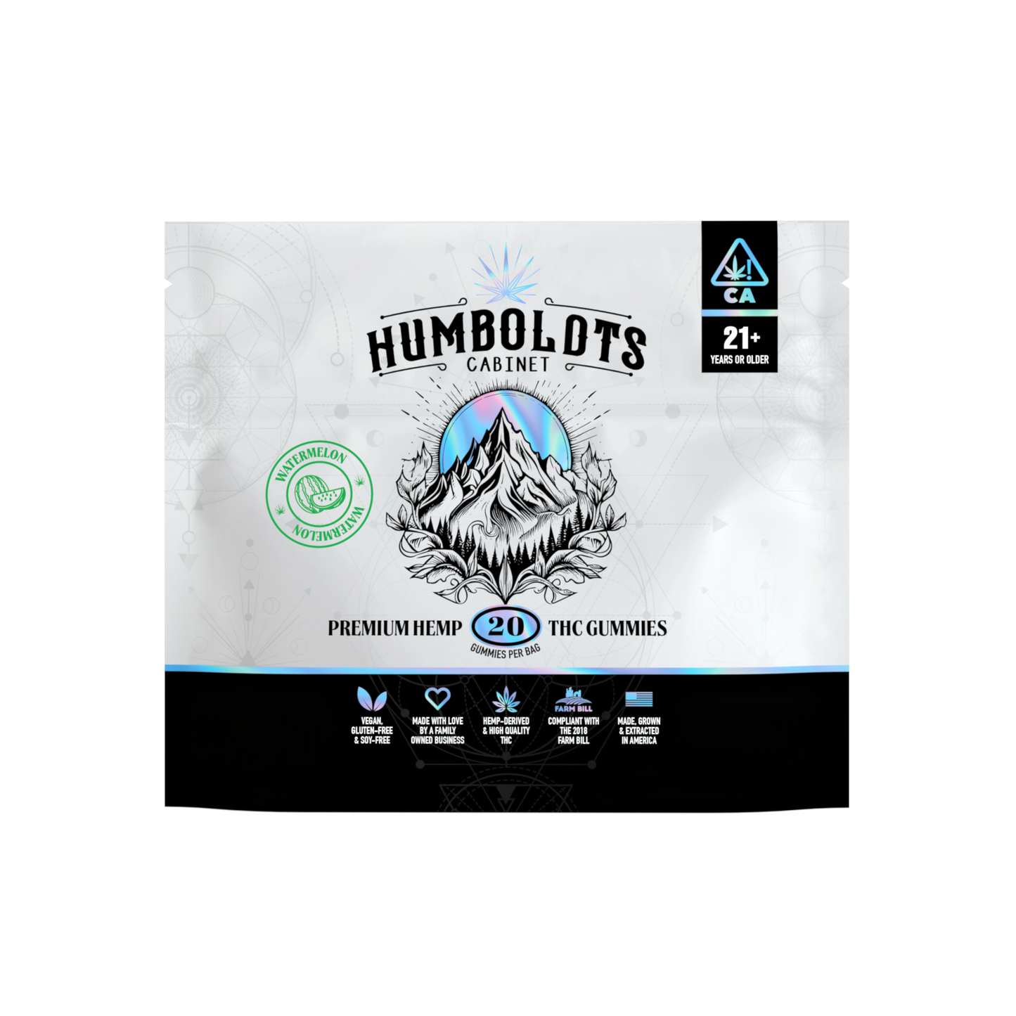 Watermelon Hemp THC Gummies (24.9mg D8THC & 8.71mg D9THC per Gummy) - Federally Compliant (Under 0.3%D9THC)